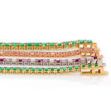Gabriella 14K Solid Pink Gold Ceylon Pink Sapphire Bracelet | Round 2mm | Customizable