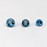Natural Round Brilliant Cut London Blue Topaz – Calibrated Loose Faceted Gemstone for Jewelry Making