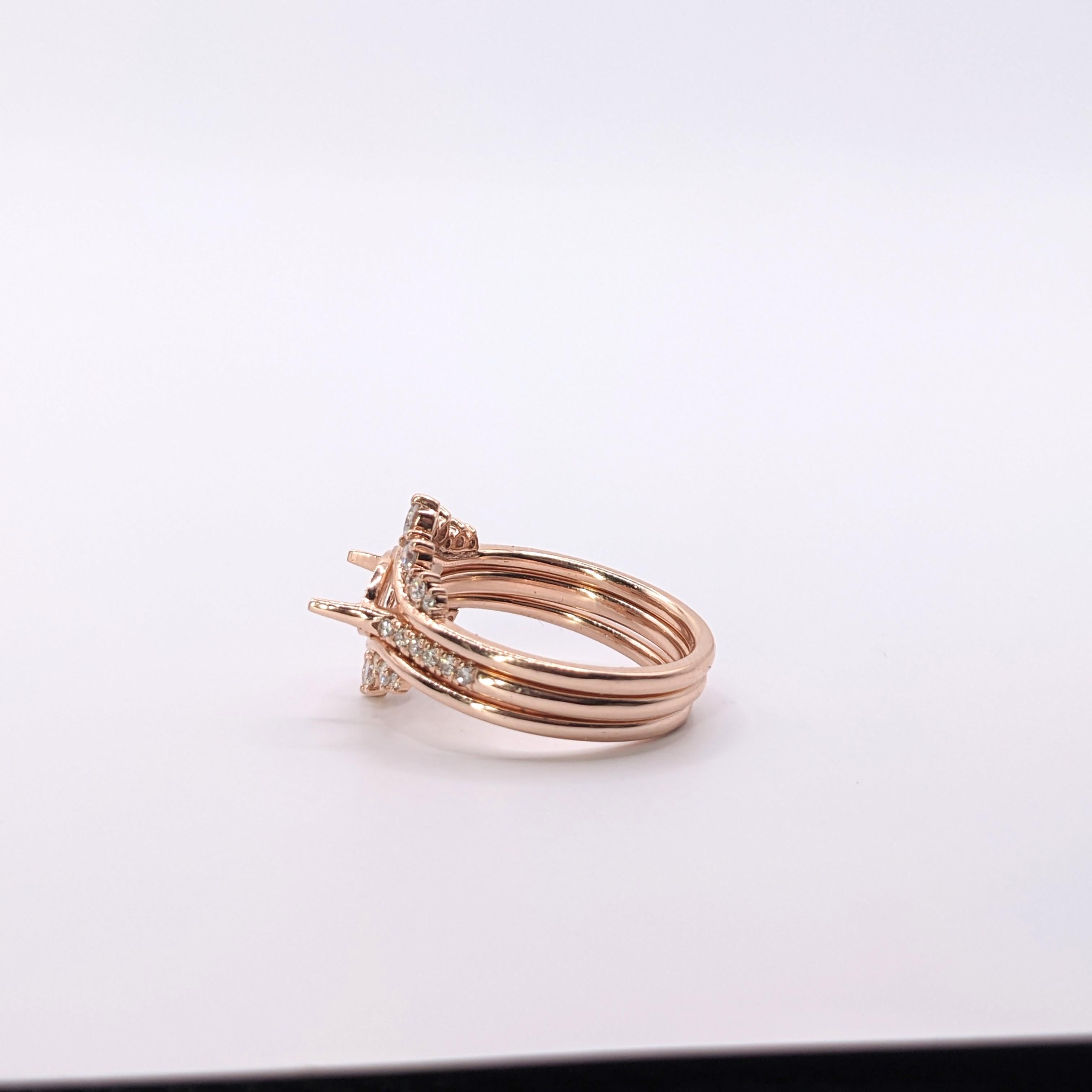 East West Marquise Ring Setting with a Pave Diamond Shank in 14K Gold