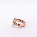 East West Marquise Ring Setting with a Pave Diamond Shank in 14K Gold
