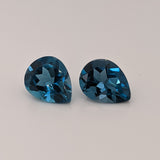 Natural Pear Cut London Blue Topaz – Calibrated Loose Faceted Gemstone for Jewelry Making