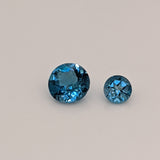 Natural Round Brilliant Cut London Blue Topaz – Calibrated Loose Faceted Gemstone for Jewelry Making