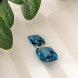 Natural Elongated Cushion Cut London Blue Topaz – Calibrated Loose Faceted Gemstone for Jewelry Making