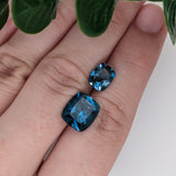 Natural Elongated Cushion Cut London Blue Topaz – Calibrated Loose Faceted Gemstone for Jewelry Making