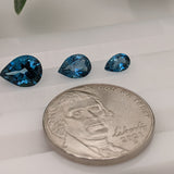 Natural Pear Cut London Blue Topaz – Calibrated Loose Faceted Gemstone for Jewelry Making