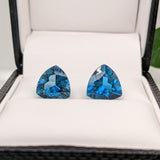 Natural Trillion Cut London Blue Topaz – Calibrated Loose Faceted Gemstone for Jewelry Making