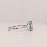 Nyala | 1.41ct Sky Blue Aquamarine & Diamond Ring in 14K White Gold – Oval 10×8mm – Stone March Birthstone