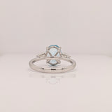 Nyala | 1.41ct Sky Blue Aquamarine & Diamond Ring in 14K White Gold – Oval 10×8mm – Stone March Birthstone