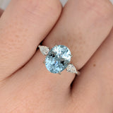 Nyala | 1.41ct Sky Blue Aquamarine & Diamond Ring in 14K White Gold – Oval 10×8mm – Stone March Birthstone