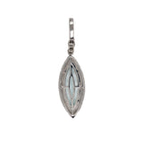 Atika 14K White Gold Aquamarine and Diamond Pendant | MQ 19.5X6.5mm