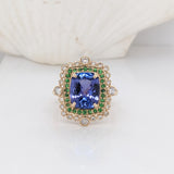 Art Deco Emerald Cut Semi-Mount Engagement Ring in Solid Gold with Diamond Accents – 10x8mm