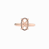 Hidden Halo Diamond Ring Setting in 14k Gold | Oval Cut