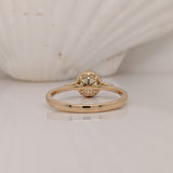 Bezel Ring Semi Mount in Solid 14k Gold with Natural Diamond Accents | Round Cut