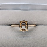 Minimalist Ring Setting in Solid 14k White, Yellow or Rose Gold | Cushion