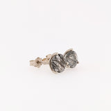 Tourmalinated Quartz Martini Studs in 14k Solid White, Yellow or Rose Gold | Round 7mm