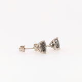 Tourmalinated Quartz Martini Studs in 14k Solid White, Yellow or Rose Gold | Round 7mm