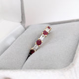 Ruby Band with Baguette Lab Diamond Accents