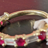 Ruby Band with Baguette Lab Diamond Accents