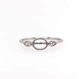 Bezel Three Stone Ring Setting w Diamond Accents