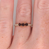 Elegant Three Stone Diamond Engagement Ring Setting in 14K Solid Gold with Sparkling Natural Earth-Mined Accent Diamonds – Designed for 3mm Center Stone, Customizable