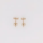 Earring Semi Mount w Earth Mined Diamonds in Solid 14K Gold | Marquise 4x2mm