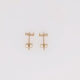 Earring Semi Mount w Earth Mined Diamonds in Solid 14K Gold | Marquise 4x2mm