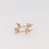 Earring Semi Mount w Earth Mined Diamonds in Solid 14K Gold | Marquise 4x2mm