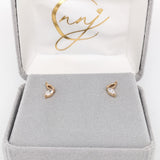 Earring Semi Mount w Earth Mined Diamonds in Solid 14K Gold | Marquise 4x2mm