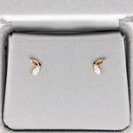 Earring Semi Mount w Earth Mined Diamonds in Solid 14K Gold | Marquise 4x2mm