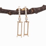 Stunning Dangle Earrings Setting w Natural Diamonds