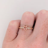 Minimalist Ring Setting W Earth Mined Diamond Accents in 14K Solid Gold | Customizable