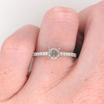 Ring Semi Mount w Natural Diamonds in Solid 14K Gold Round 5mm
