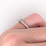 Ring Semi Mount w Natural Diamonds in Solid 14K Gold Round 5mm