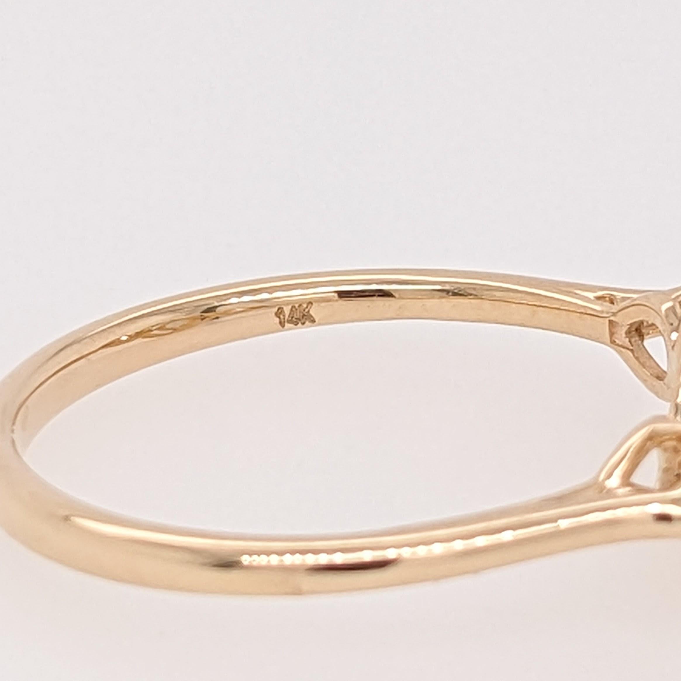 Ring Semi Mount w Natural Diamonds in 14K Solid Gold Round 6mm