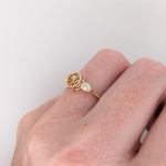 Ring Semi Mount w Natural Diamonds in 14K Solid Gold Round 6mm