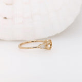 Ring Semi Mount w Natural Diamonds in 14K Solid Gold Round 6mm