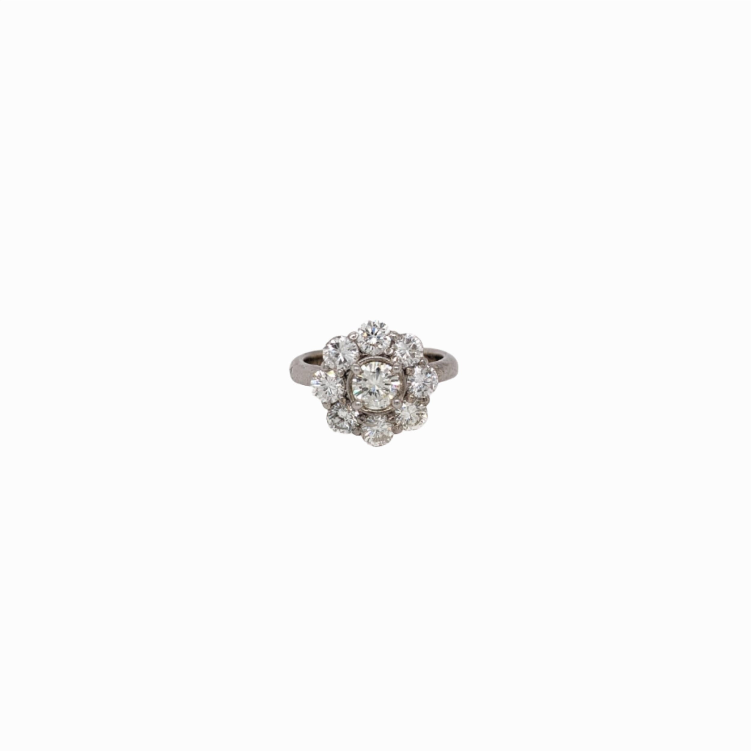 Classic Ring Semi Mount w Natural Diamonds in Solid 14K Gold Round 6mm