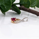 Beautiful Ruby Pendant w Diamond Bail