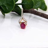 Beautiful Ruby Pendant w Diamond Bail