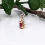 Beautiful Ruby Pendant w Diamond Bail