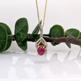 Beautiful Ruby Pendant w Diamond Bail