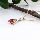 Beautiful Ruby Pendant w Diamond Bail