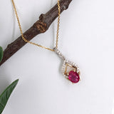 Beautiful Ruby Pendant w Diamond Bail
