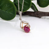 Beautiful Ruby Pendant w Diamond Bail