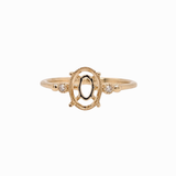 Dainty Oval Ring Setting W Milgrain Detail & Natural Earth Mined Diamonds in 14K Solid Gold | Customizable