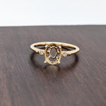 Ring Semi Mount w Milgrain Detail & Natural Diamonds in Solid 14K Gold Oval 8x6