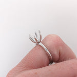 Solitaire Ring Mount in Solid 14K Gold Round 7.3mm
