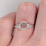 Ring Semi Mount w Natural Diamonds in Solid 14K Gold Round 7mm