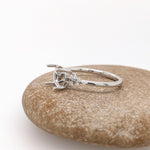 Ring Semi Mount w Natural Diamonds in Solid 14K Gold Round 7mm