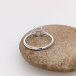 Ring Semi Mount w Natural Diamonds in Solid 14K Gold Round 7mm